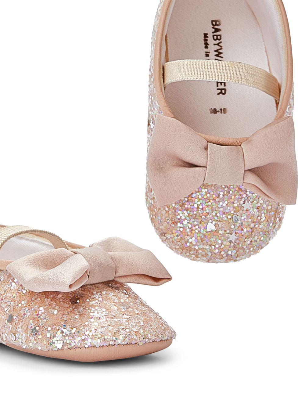Ballerine per neonata BabyWalker beige con glitter con fiocco PB1645 NUDE BABYWALKER KIDS 