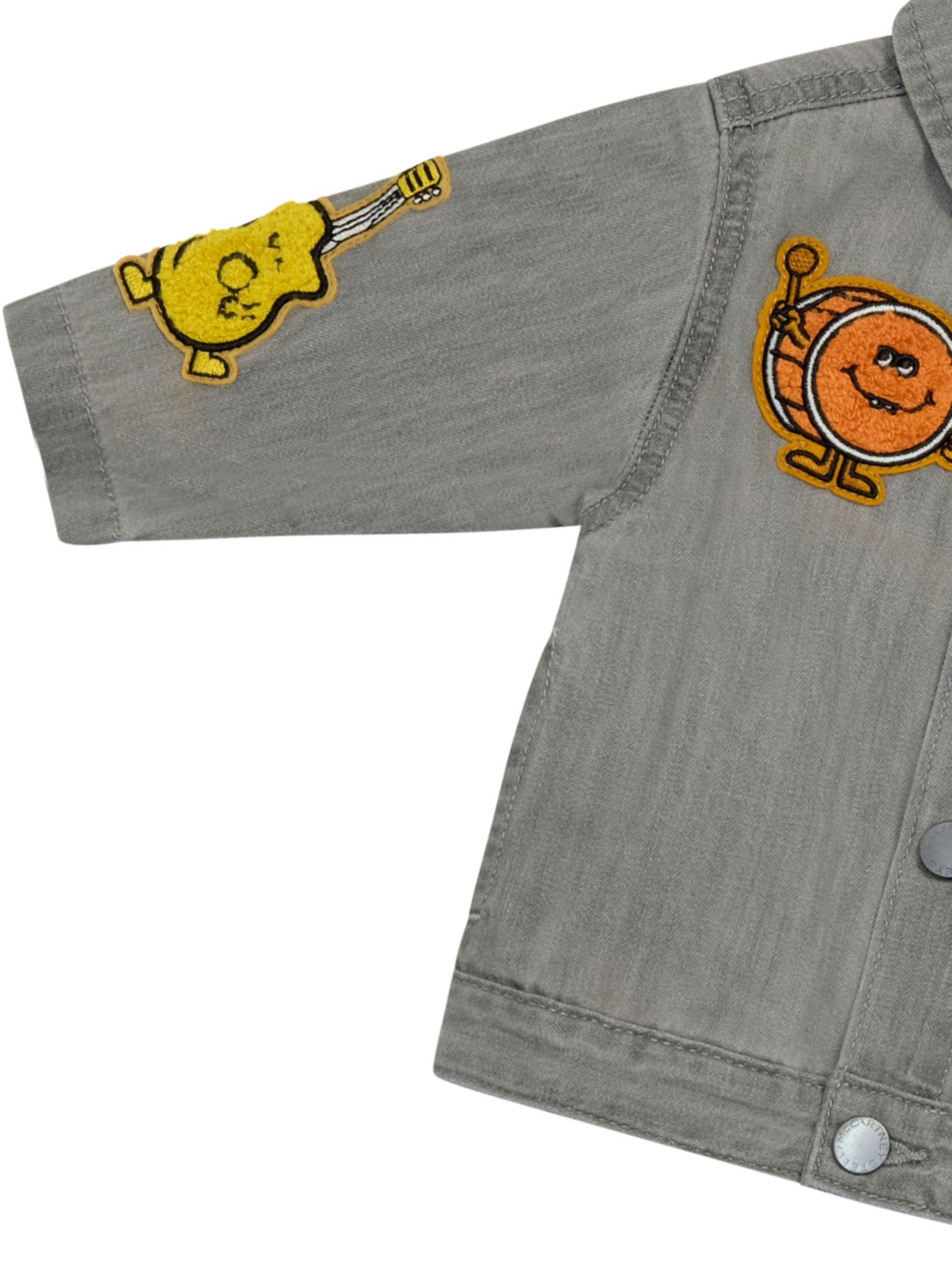 Giacca per neonato Stella McCartney Kids grigia con stampa elementi musicali TY2507 Z0522 909 STELLA McCARTNEY KIDS 