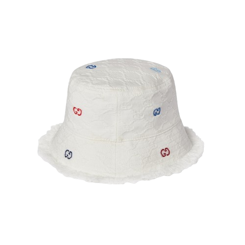 Cloche per bambini Gucci Kids bianca con logo GG all-over 8600053HBH7 9000 GUCCI KIDS 