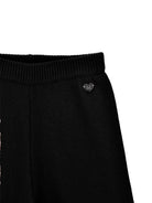 Pantaloni per bambina Monnalisa Kids neri con design lavorato a maglia 17H409 8060 0050 MONNALISA KIDS 