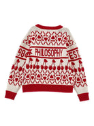 Maglione per bambina Philosophy di Lorenzo Serafini Kids rosso con motivo a ciligie I9F602 6066 P143 PHILOSOPHY 