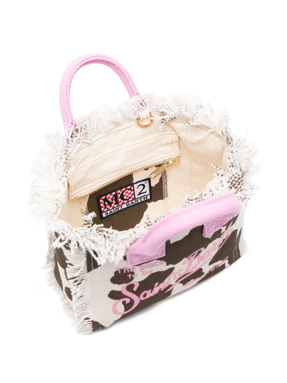 Borsa Vanity Mini MC2 Saint Barth animalier con manici rosa VAMI001 00327L MC2 ST. BARTH KIDS 