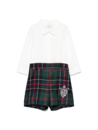 Set camicia e shorts per neonato Fendi Kids bianco a quadri BML157 AUKK F0E3J FENDI KIDS 