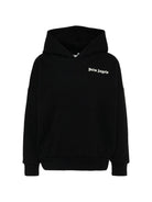 Felpa per bambino Palm Angels Kids nera con logo sul davanti PBBB011S26FLE001 110 PALM ANGELS KIDS 