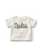 T-shirt per neonata Stella McCartney Kids bianca con stampa grafica sul davanti TY8011 Z0434 101 STELLA McCARTNEY KIDS 