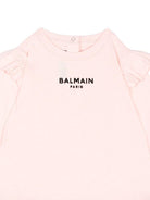 T-shirt per neonata Balmain Kids rosa con dettagli con volant BZ8010 Z3672 508NE BALMAIN KIDS 