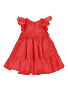 Abito per neonata Monnalisa rosso con ruches 37G903 7116 0044 MONNALISA KIDS 