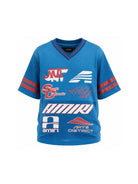 T-shirt per bambino Amiri Kids blu con stampa grafica sul davanti ACTOJR1026 552 AMIRI KIDS 