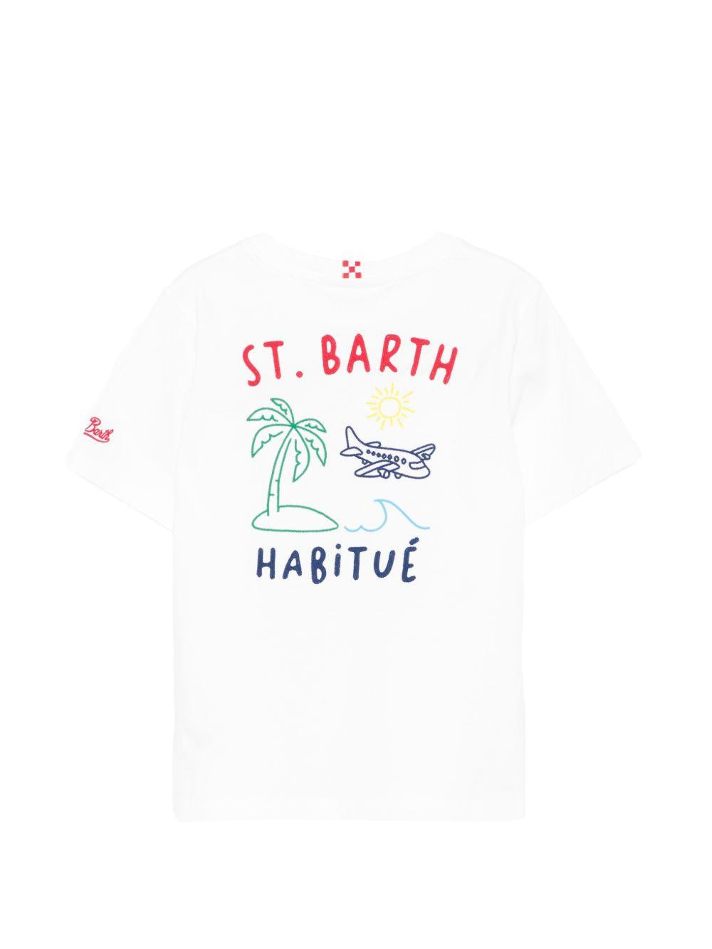 T-shirt per bambino MC2 Saint Barth Kids bianca con dettaglio ricamato PRL0001 00320L MC2 ST. BARTH KIDS 