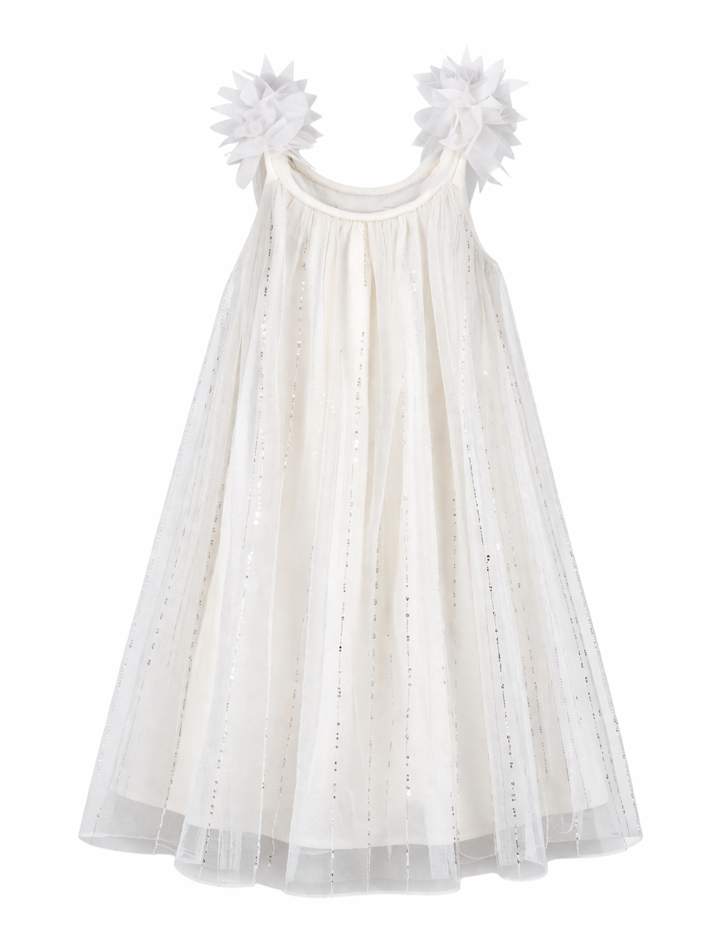 Abito per bambina Billieblush bianco a fiori U21841 105 BILLIEBLUSH 