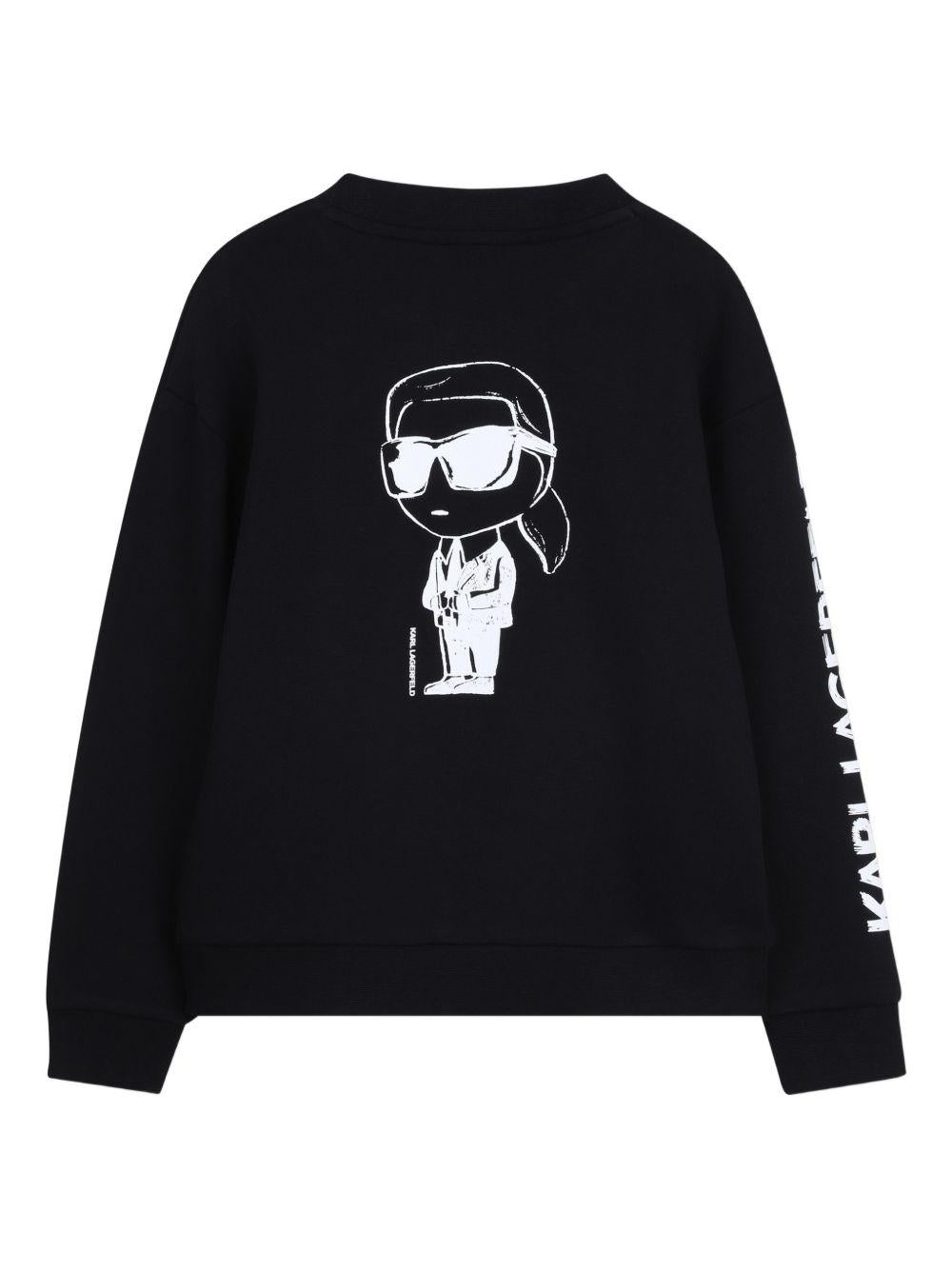 Felpa per bambino Karl Lagerfeld Kids nero con stampa Z31088 09B KARL LAGERFELD KIDS 