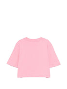 T-shirt per bambina MSGM Kids rosa con stampa logo sul davanti S6MSJGTH128 MS070 MSGM KIDS 