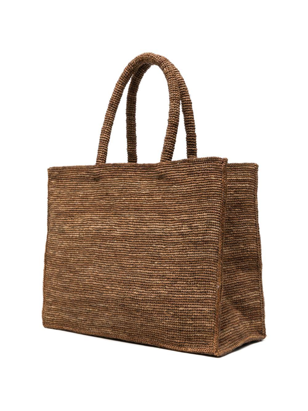 Borsa Vanity in rafia MC2 Saint Barth marrone con dettaglio nappa VANI013 00452L MC2 ST. BARTH KIDS 
