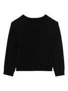 Maglione per bambino Balmain Kids nero con logo a intarsio e girocollo BX9P00 Z2312 930AV BALMAIN KIDS 