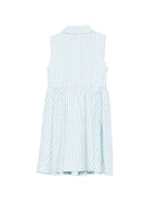 Abito per bambina MC2 Saint Barth Kids bianco e verde con motivo a righe EML0001 01698L MC2 ST. BARTH KIDS 