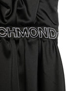 Abito per bambina John Richmond Junior nero con banda con logo e dettaglio con ruches RGP25112VE BLACK JOHN RICHMOND JUNIOR 