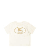 T-shirt per neonati Burberry Kids bianca con motivo Equestrian Knight 8129772 A2014 BURBERRY KIDS 