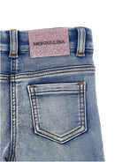 Jeans per bambina Monnalisa in denim con ricamo a fiori 19G404 7015 055B MONNALISA KIDS 