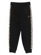 Pantaloni sportivi per bambino Burberry Kids nero in cotone 8108051 A1189 BURBERRY KIDS 