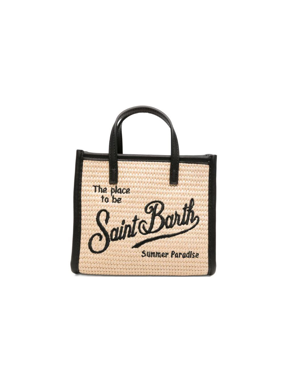 Borsa Vivian MC2 Saint Barth beige con logo ricamato sul davanti VVID001 00421L MC2 ST. BARTH KIDS 