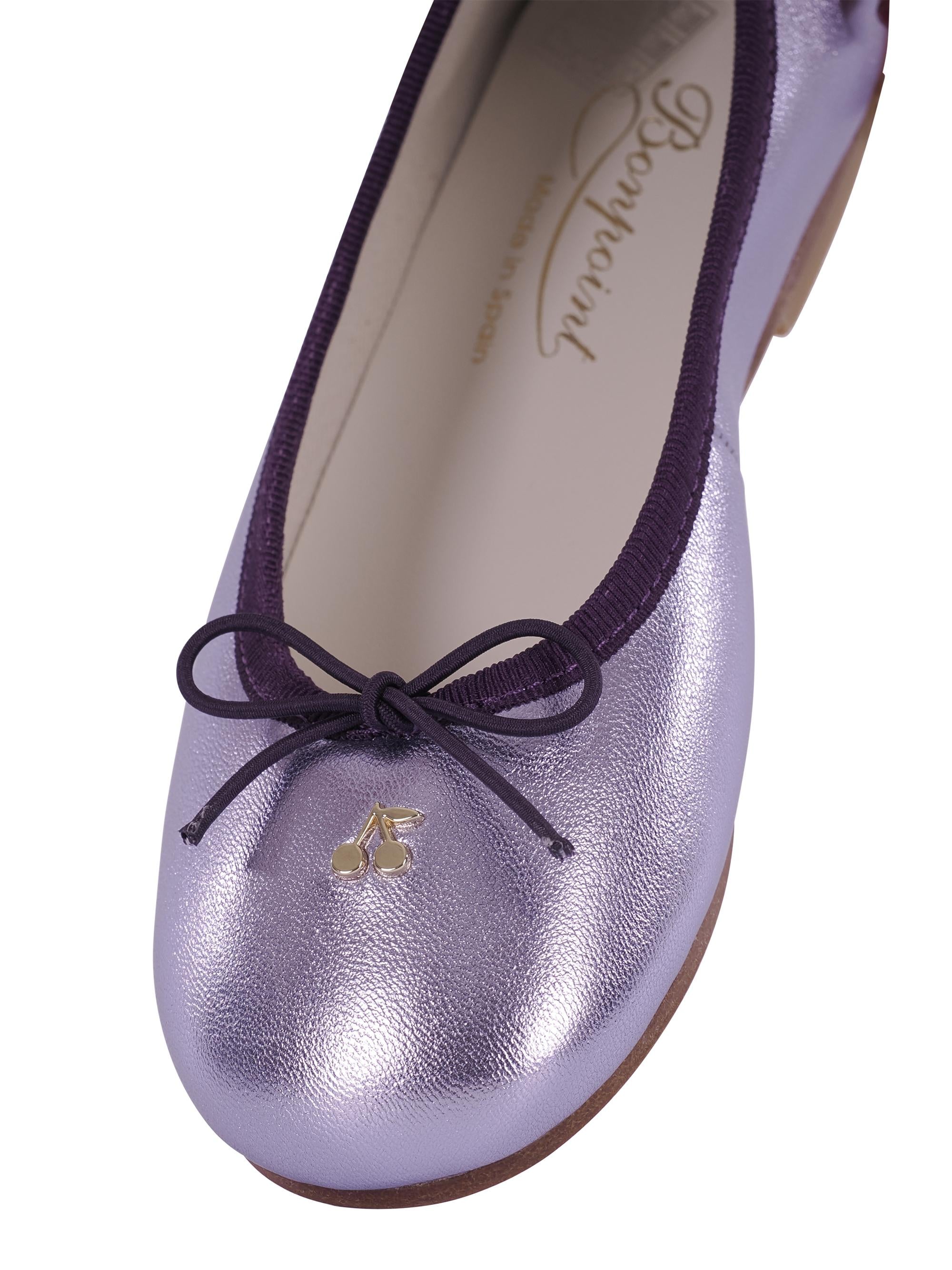 Ballerine per bambina Bonpoint lilla con fiocco C06GSOL00001 057A BONPOINT KIDS 
