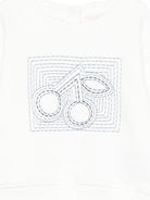 Felpa per neonati Bonpoint bianca con ricamo ciliegie S06XSWK00002 102 BONPOINT KIDS 