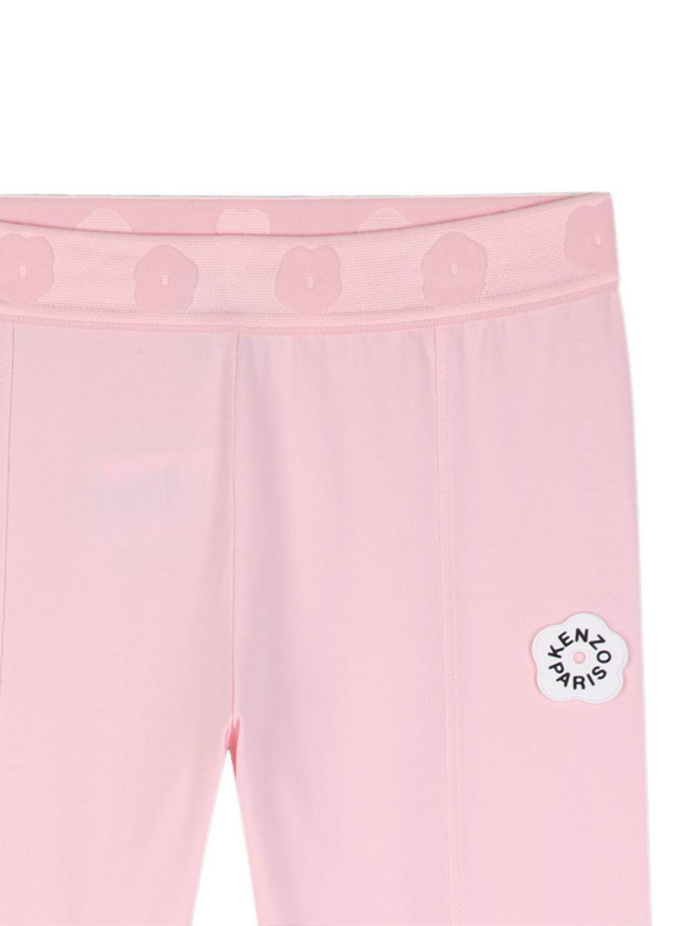 Pantaloni svasati per bambina Kenzo Kids rosa con applicazione Boke Flower K62187 44F KENZO KIDS 