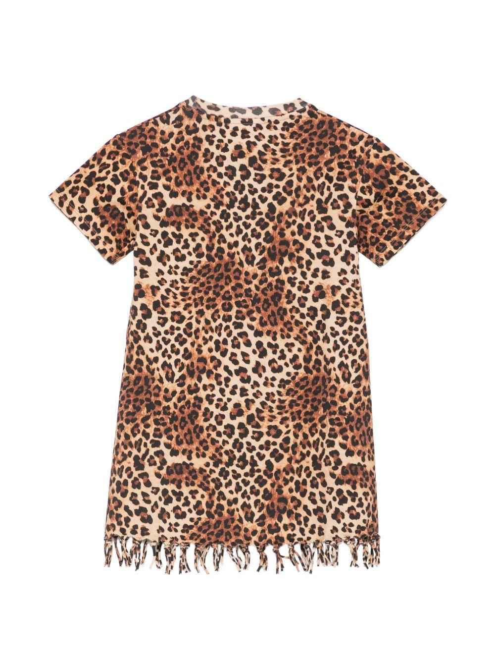 Abito per bambina MC2 Saint Barth Kids marrone con stampa animalier ABY0001 03861L MC2 ST. BARTH KIDS 