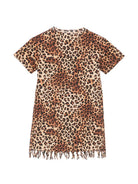 Abito per bambina MC2 Saint Barth Kids marrone con stampa animalier ABY0001 03861L MC2 ST. BARTH KIDS 