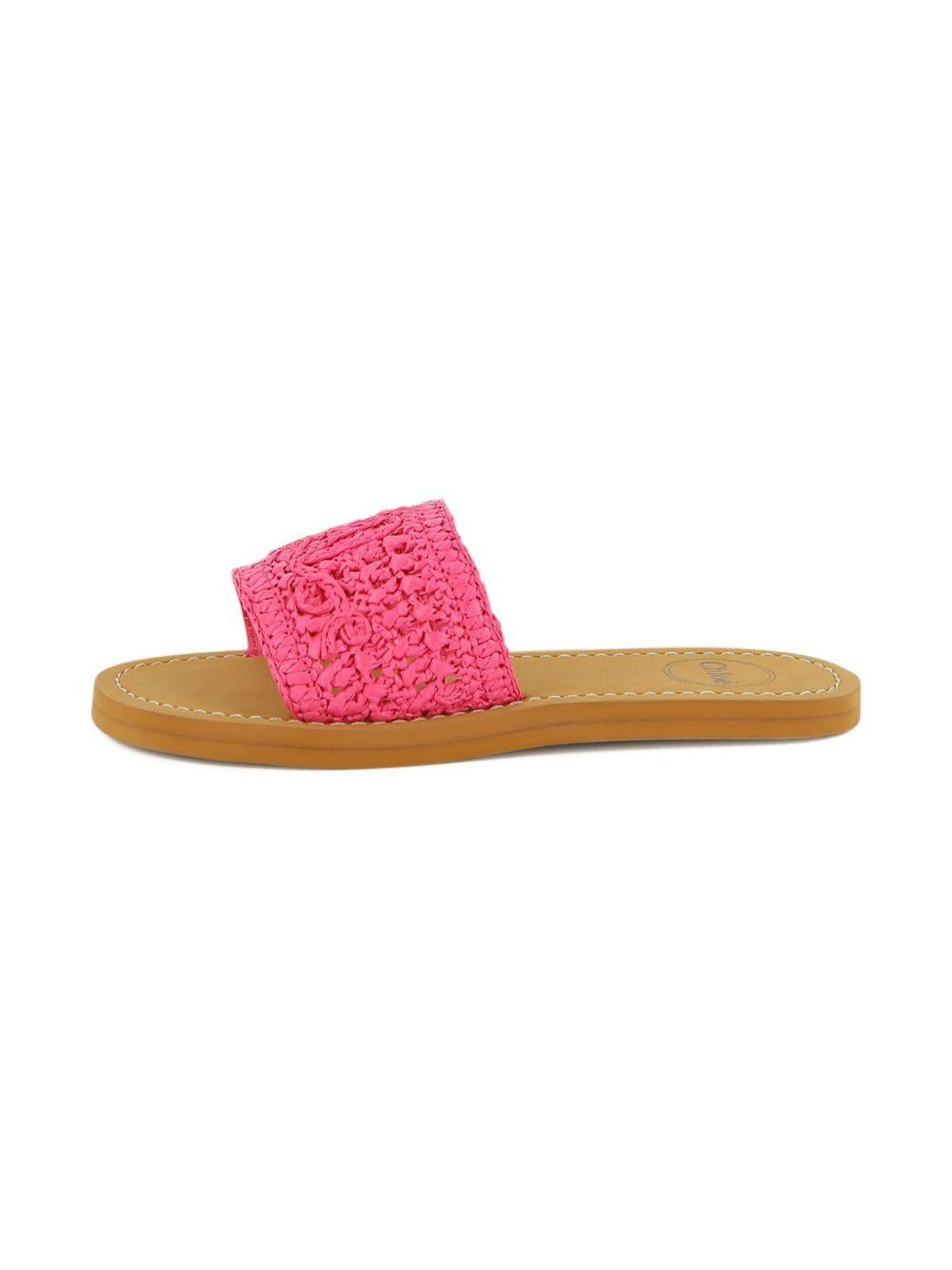 Ciabatte per bambina Chloé Kids Rosette fucsia a punta aperta C20886 46S CHLOE' KIDS 