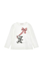 T-shirt per bambina Monnalisa Kids bianca con stampa grafica 11H619 8201 0132 MONNALISA KIDS 