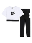 Tuta sportiva per bambina Dkny Kids bianco con stampa D62569 N50 DKNY KIDS 