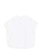 Felpa per bambina Douuod Kids bianca con scollo a V DY4A12 J0371 100 DOUUOD 