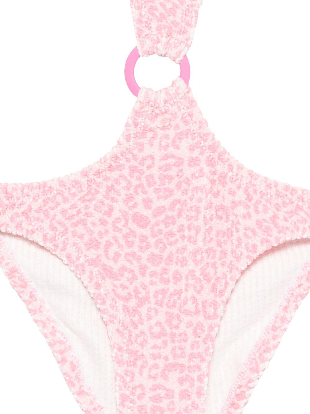 Costume intero per bambina MC2 Saint Barth Kids rosa con stampa animalier LAU0005 03928L MC2 ST. BARTH KIDS 