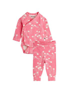 Set tutina e pantaloni per neonata Mini Rodini rosa con stampa a stelle all-over 26240104 PINK MINI RODINI KIDS 