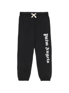 Pantaloni sportivi per bambino Palm Angels Kids neri con logo sul davanti PBCH008S26FLE001 110 PALM ANGELS KIDS 