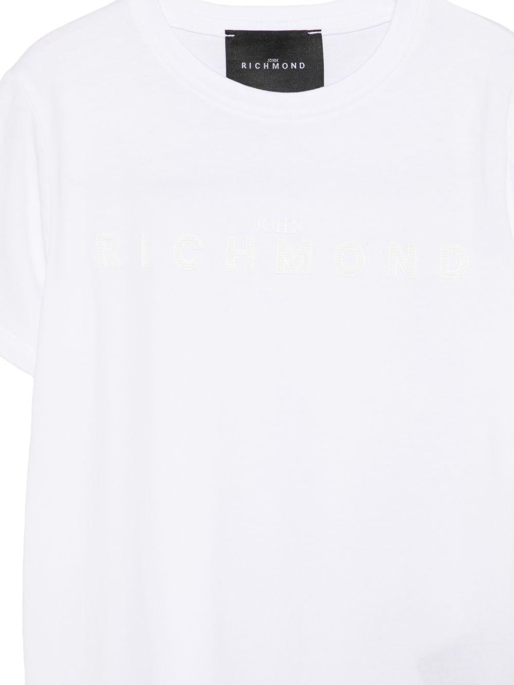 T-shirt per bambino John Richmond Junior bianca con dettaglio logo RGP26017TS WHITE JOHN RICHMOND KIDS 