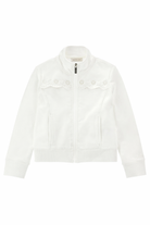 Felpa per bambina Monnalisa bianca con dettaglio fiori 17G800 7014 0001 MONNALISA KIDS 