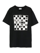T-shirt per bambino Moschino Kids nero con stampa grafica HUM05GLAA01 60100 MOSCHINO KIDS 
