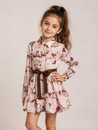 Abito per bambina Monnalisa Kids rosa con stampa grafica all-over 11H912 8622 094F MONNALISA KIDS 