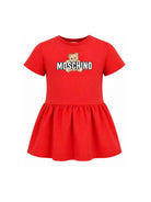 Abito da bambina Moschino Kids rosso con stampa orsetto HDV0HLLCA19 50109 MOSCHINO KIDS 