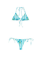 Bikini Maurielle da donna MC2 Saint Barth bianco e azzurro con motivo a righe MRL0001 00904L MC2 ST. BARTH 