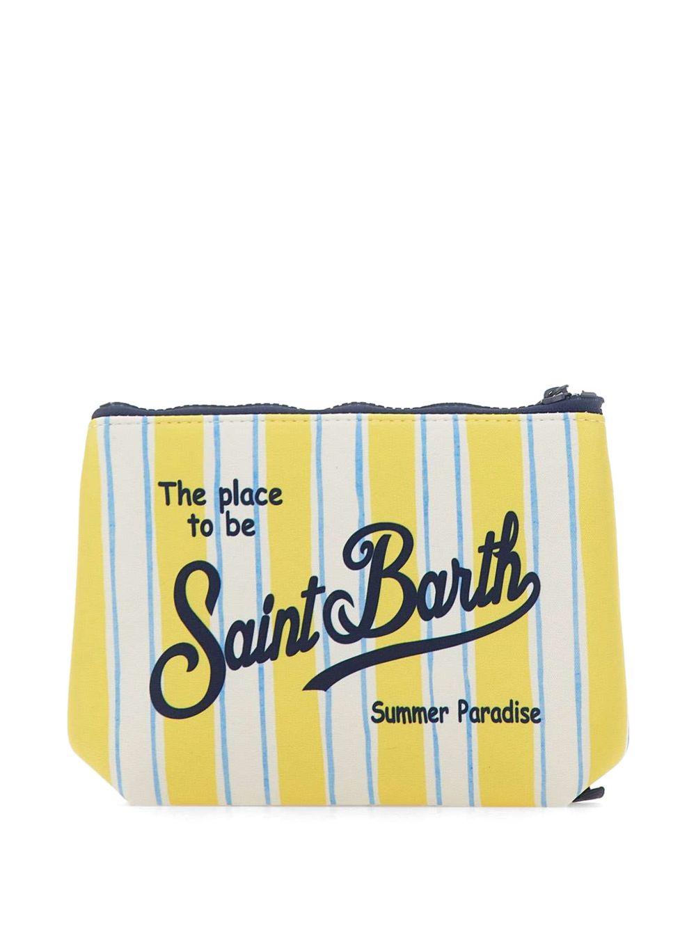 Pochette Aline MC2 Saint Barth bianca e gialla con motivo a righe ALIN001 03281L MC2 ST. BARTH KIDS 