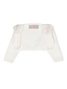 Cardigan per neonata La Stupenderia bianco in cotone con polsini a coste SJSS84 802 LA STUPENDERIA KIDS 
