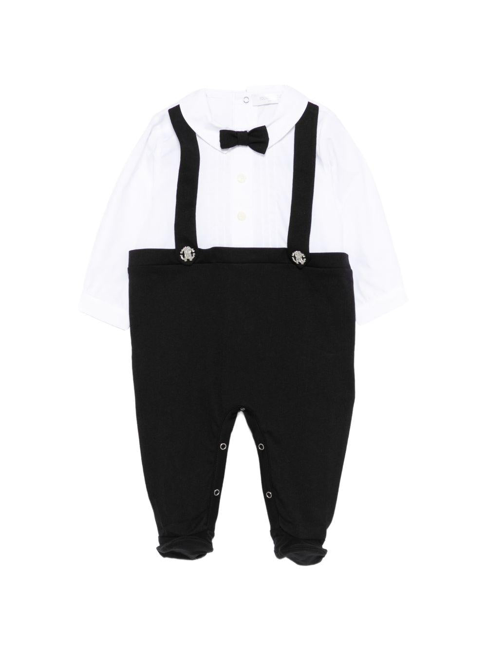Set tutina e pantaloni per neonato Roberto Cavalli Kids nero con papillon abbinato CLP26013TU BLACK ROBERTO CAVALLI KIDS 