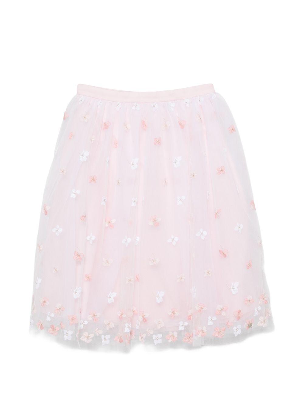 Gonna per bambina Tartine Et Chocolat rosa con ricami floreali CC27002 32 TArtine & Chocolat 