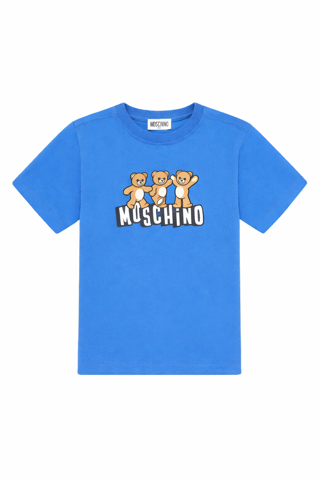 T-shirt per bambini Moschino Kids blu con stampa grafica orsetti HUM05PLAA23 40630 MOSCHINO KIDS 