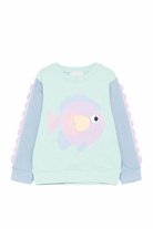 Felpa per bambina Stella McCartney Kids multicolore con stampa pesciolino sul davanti TY4A60 Z3409 683 STELLA McCARTNEY KIDS 