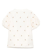 Camicia per bambina Donsje Ezrah beige con ricamo all-over 4095402 00003 DONSJE 