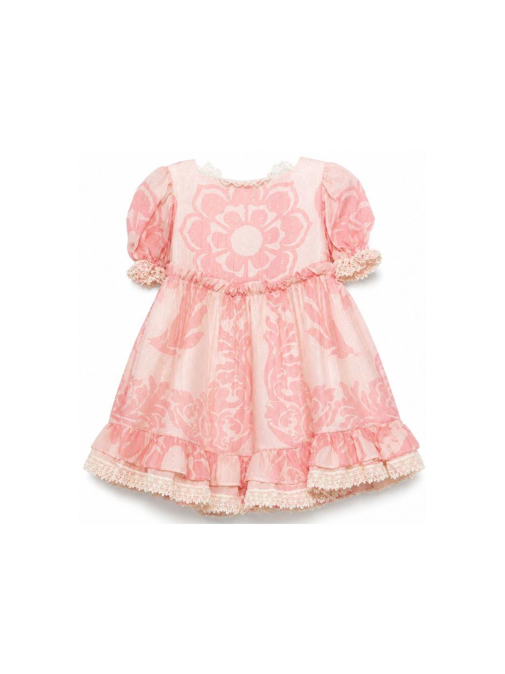 Abito per neonata Etro Kids rosa a fiori con ruches GY1041 K0283 502RS ETRO KIDS 
